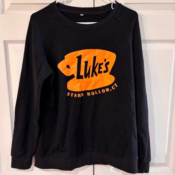 Warner Bros Gilmore Girls Luke's Diner Coffee Cup Logo Sweashirt Size L - Picture 1 of 7